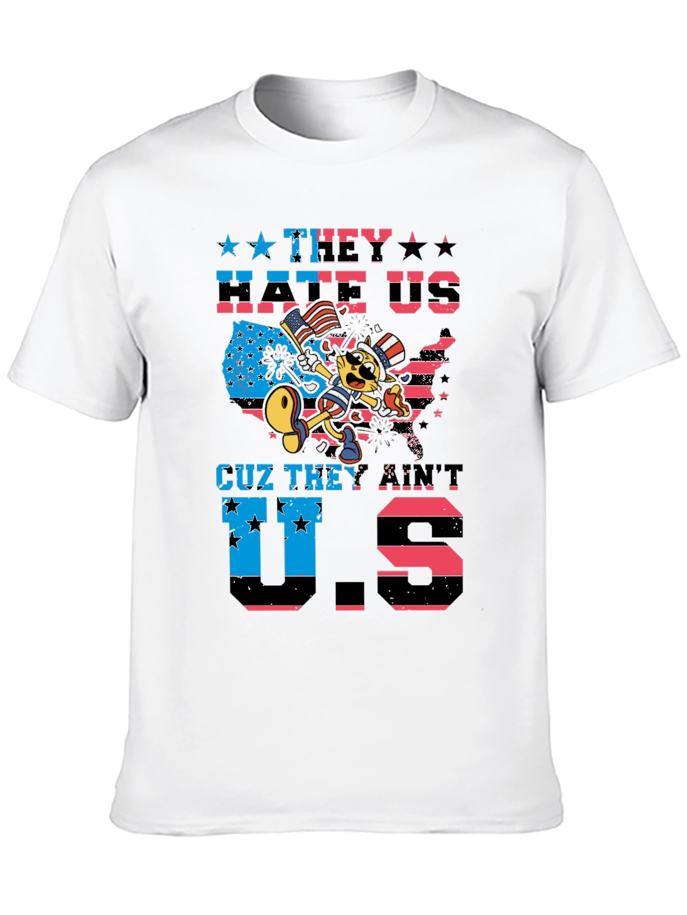 Patriotic Cat T-Shirt - They Hate Us