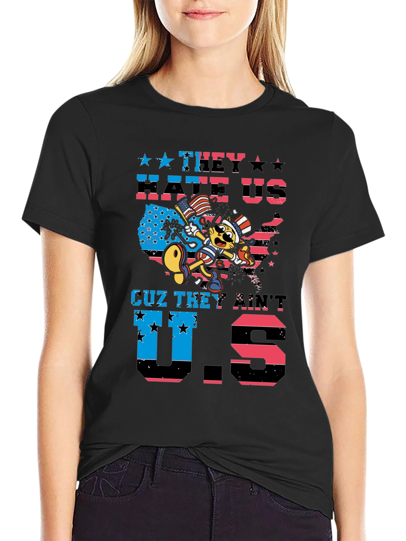Patriotic Cat T-Shirt - They Hate Us