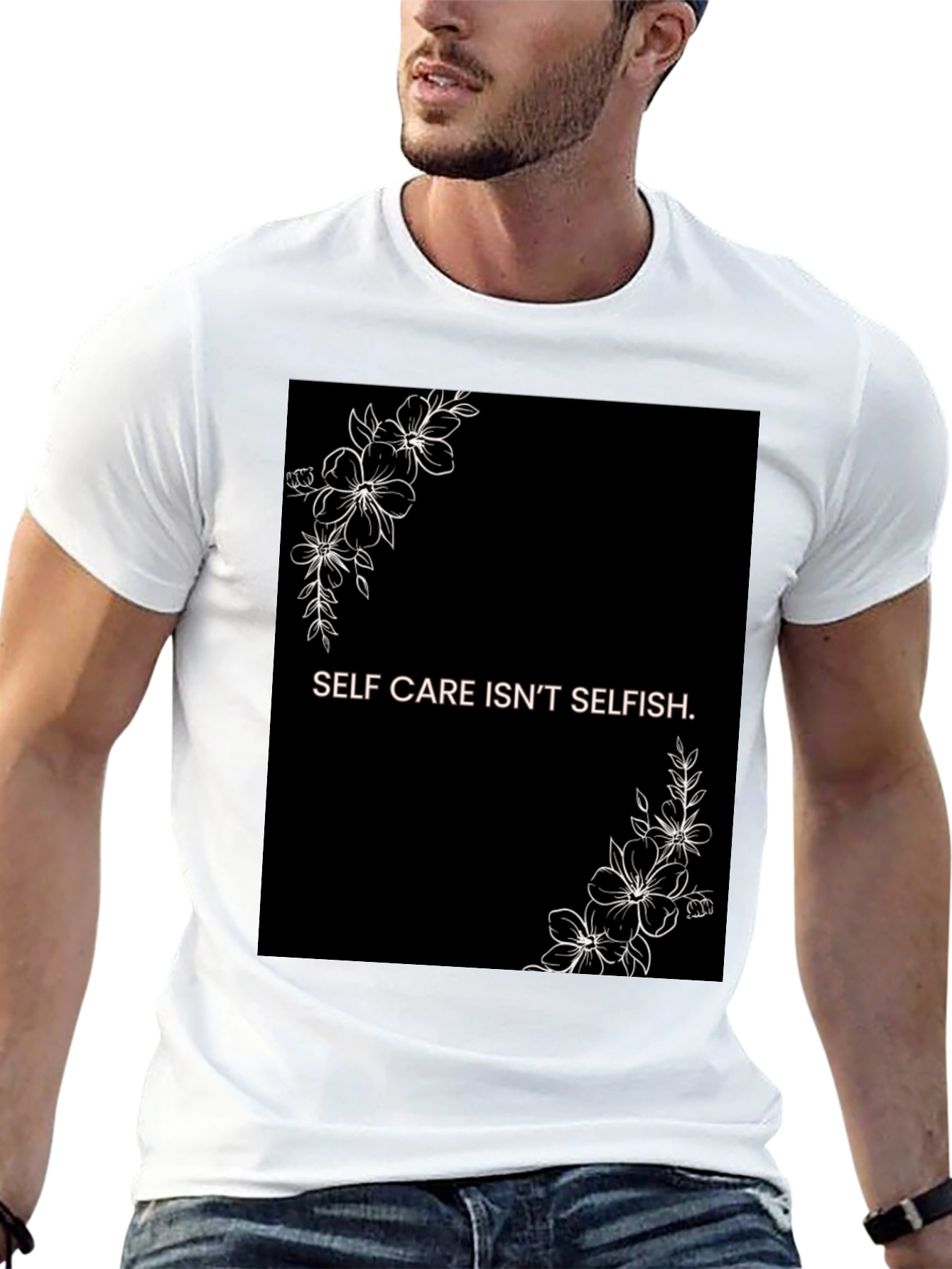 Self Care Isnt Selfish Black Graphic Tee