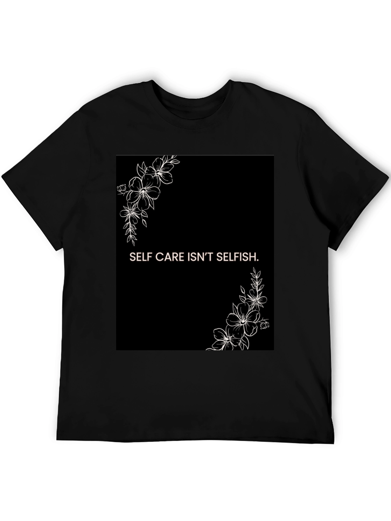 Self Care Isnt Selfish Black Graphic Tee