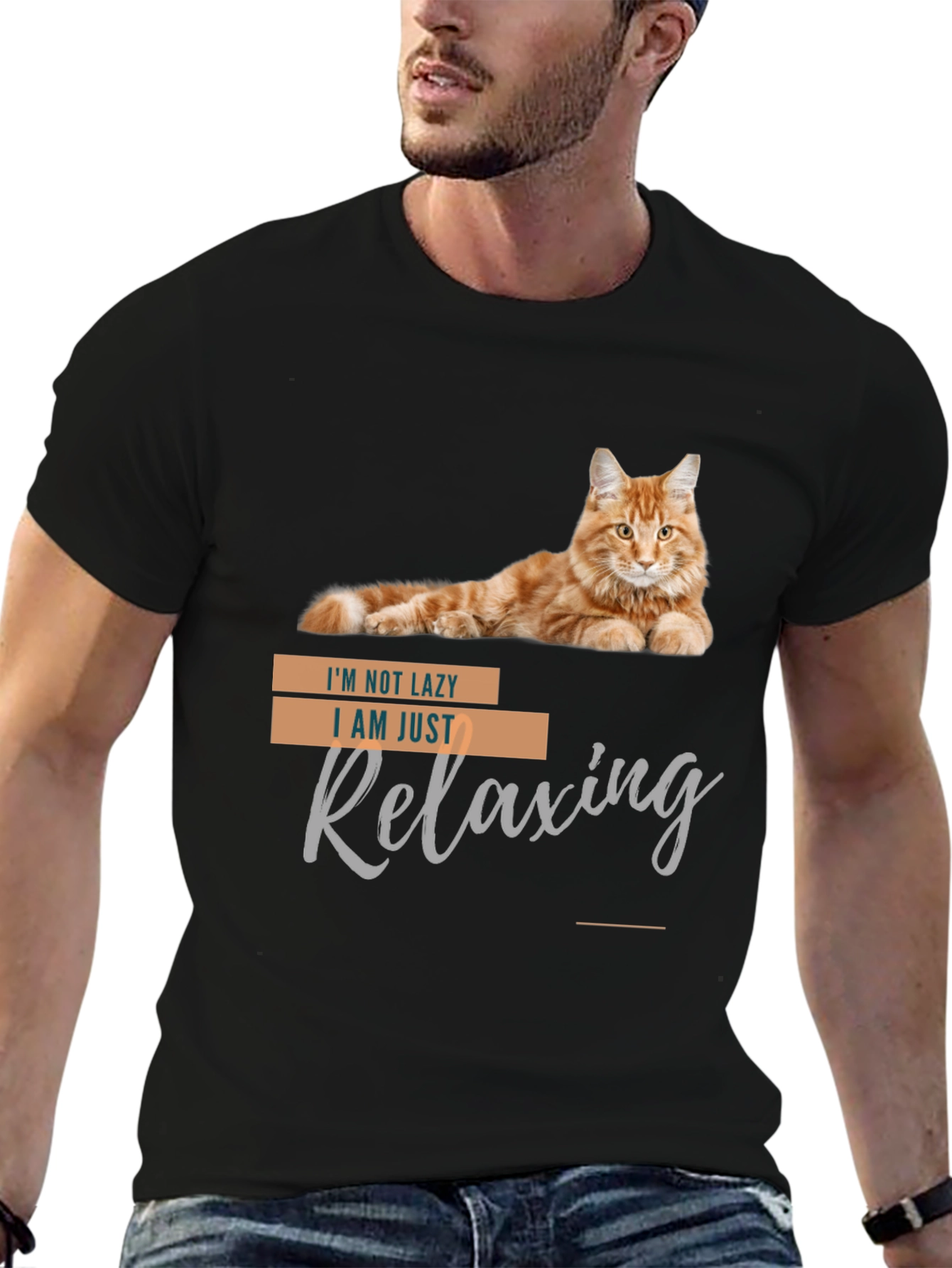 Funny Cat T-Shirt - Im Not Lazy Relaxing