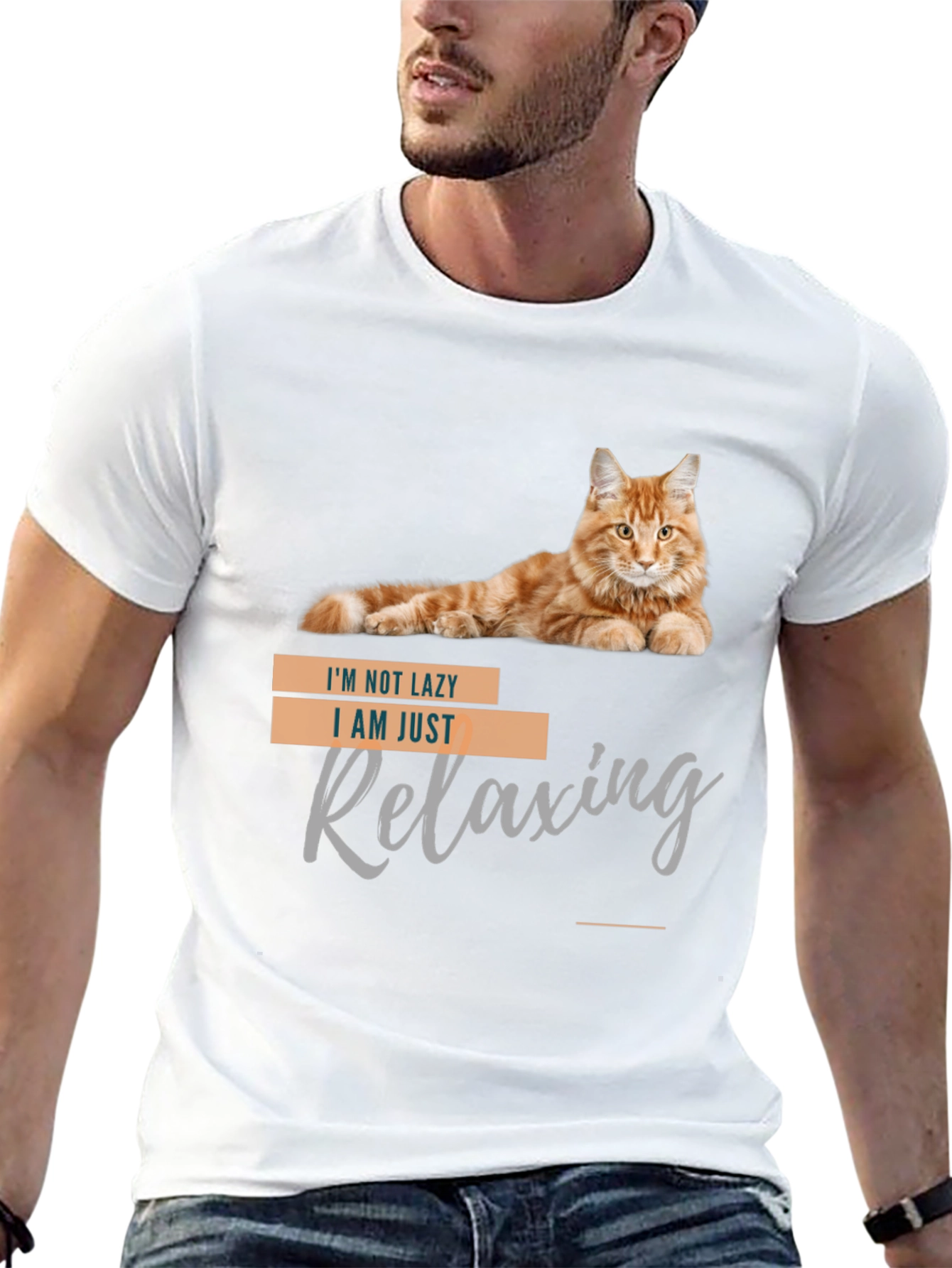 Funny Cat T-Shirt - Im Not Lazy Relaxing