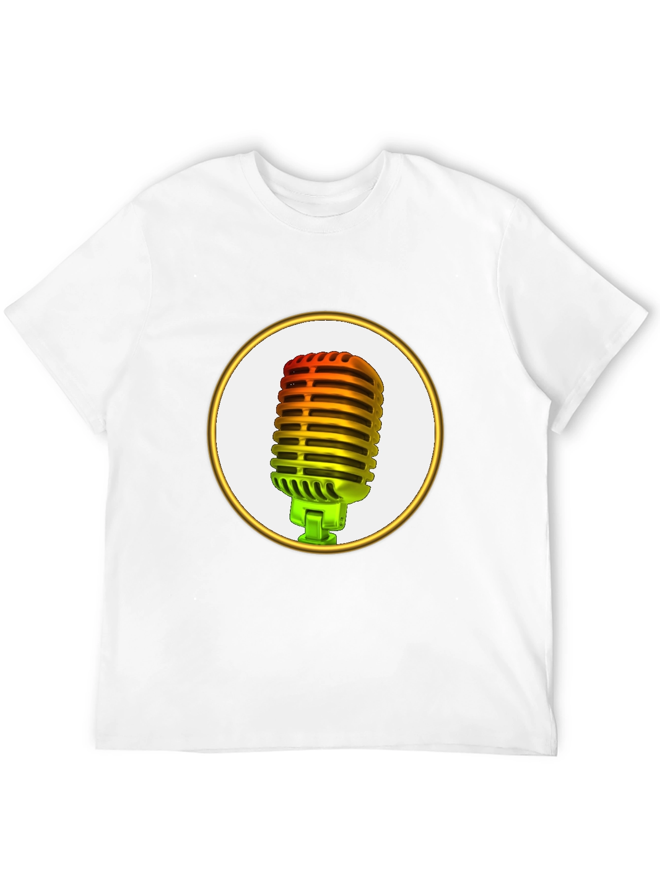 Retro Microphone Graphic Tee - Black