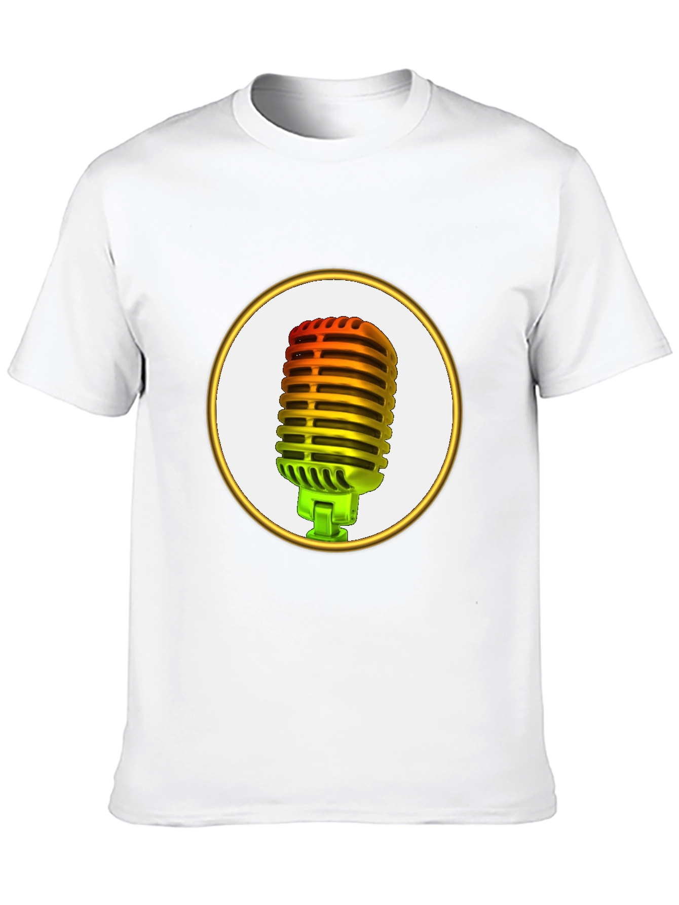 Retro Microphone Graphic Tee - Black
