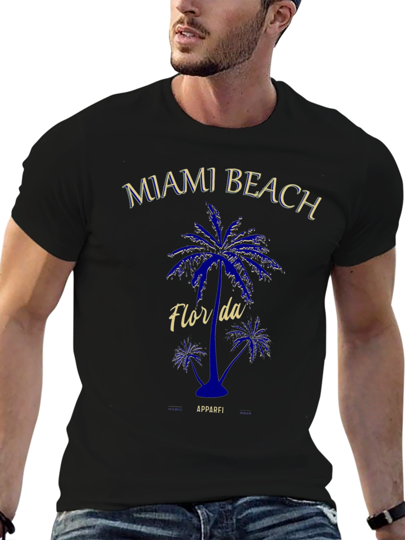Miami Beach Florida Palm Tree Graphic T-Shirt