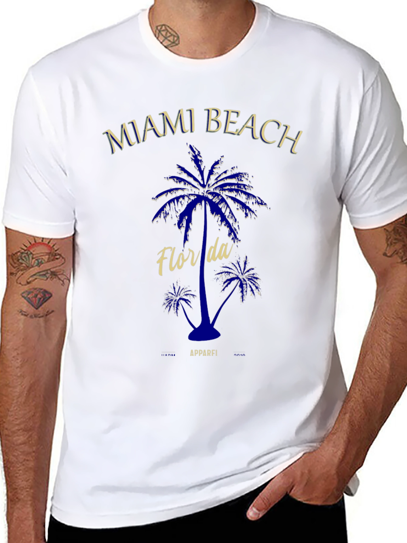 Miami Beach Florida Palm Tree Graphic T-Shirt