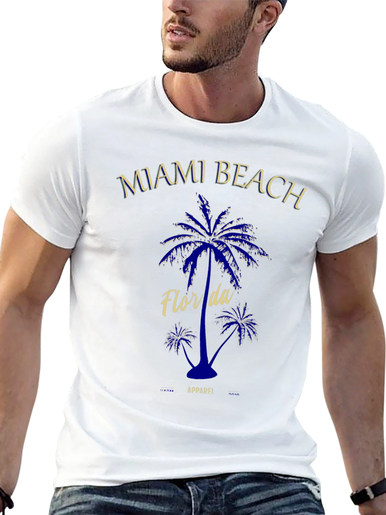 Miami Beach Florida Palm Tree Graphic T-Shirt