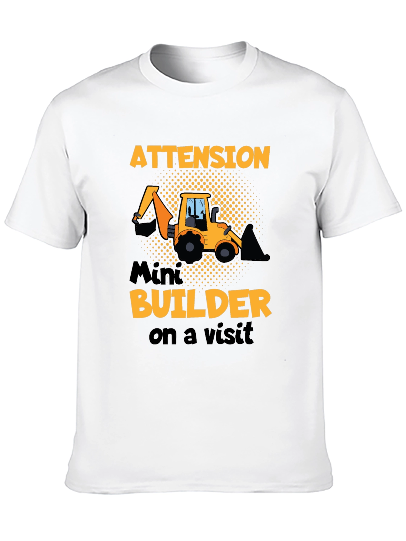 Attention Mini Builder T-Shirt - Construction Vehicle Tee