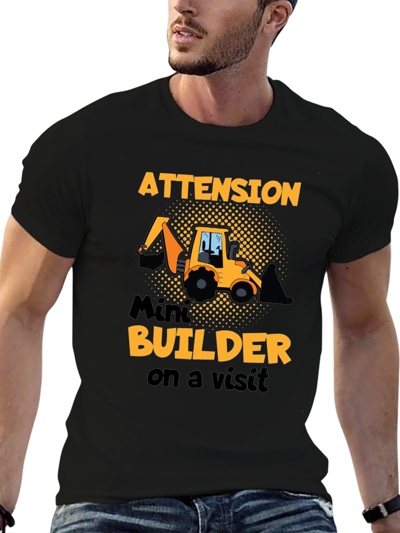 Attention Mini Builder T-Shirt - Construction Vehicle Tee
