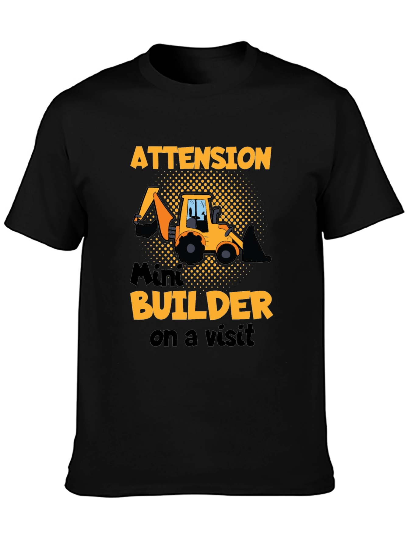 Attention Mini Builder T-Shirt - Construction Vehicle Tee