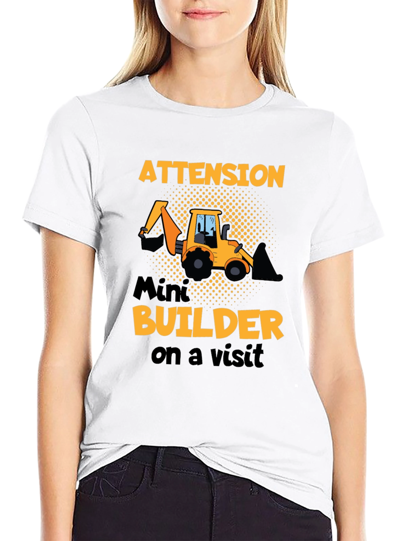 Attention Mini Builder T-Shirt - Construction Vehicle Tee