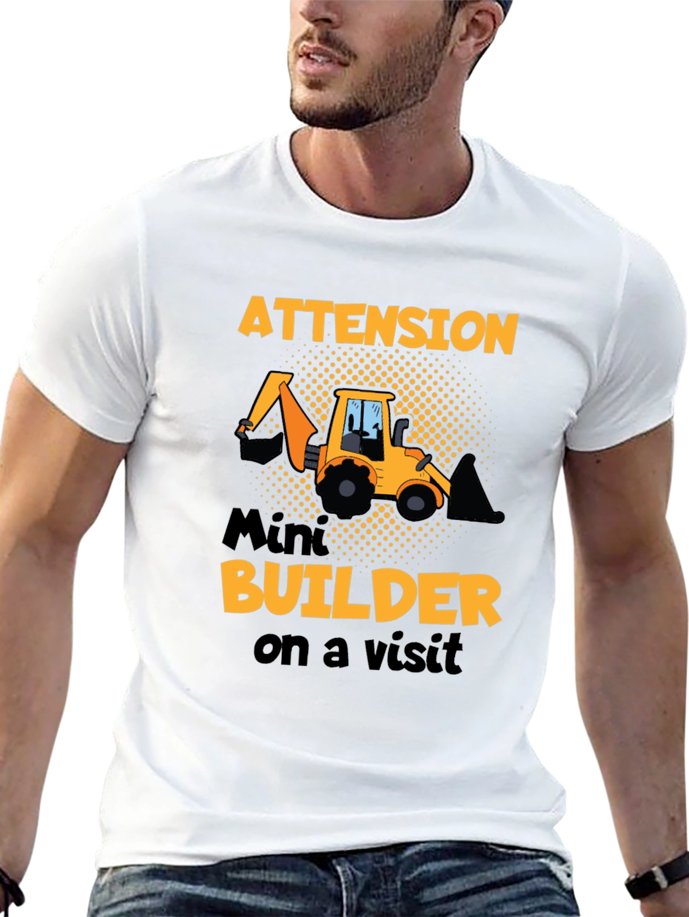 Attention Mini Builder T-Shirt - Construction Vehicle Tee