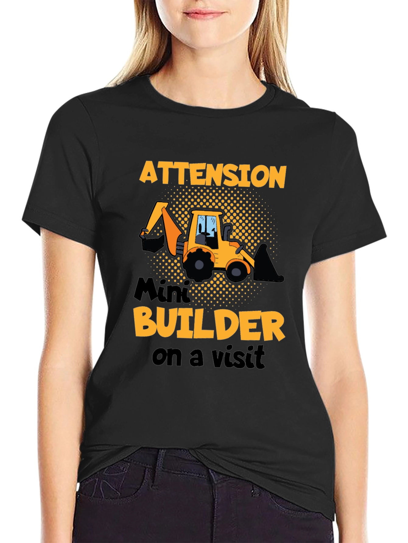 Attention Mini Builder T-Shirt - Construction Vehicle Tee