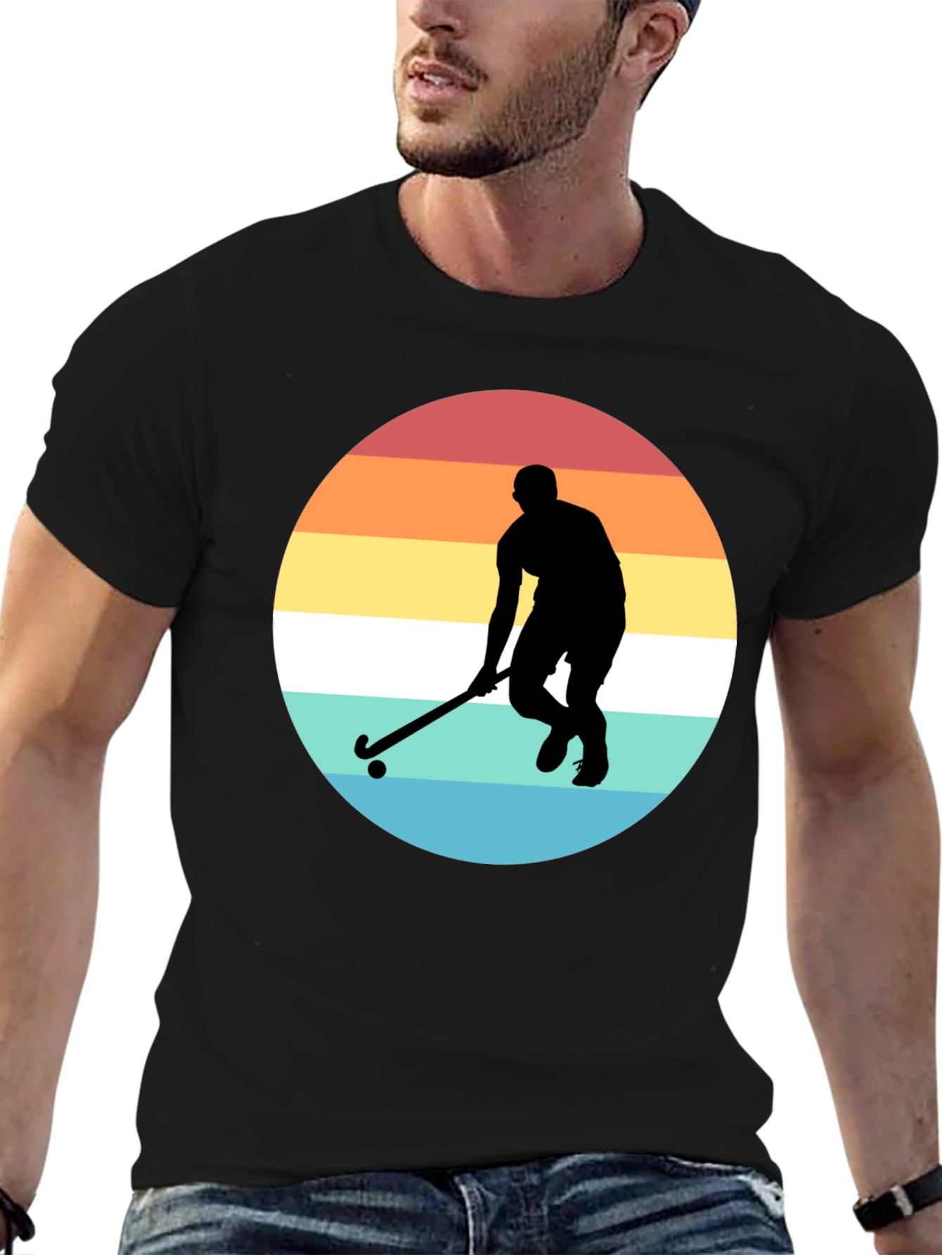 Field Hockey Sunset Graphic Tee