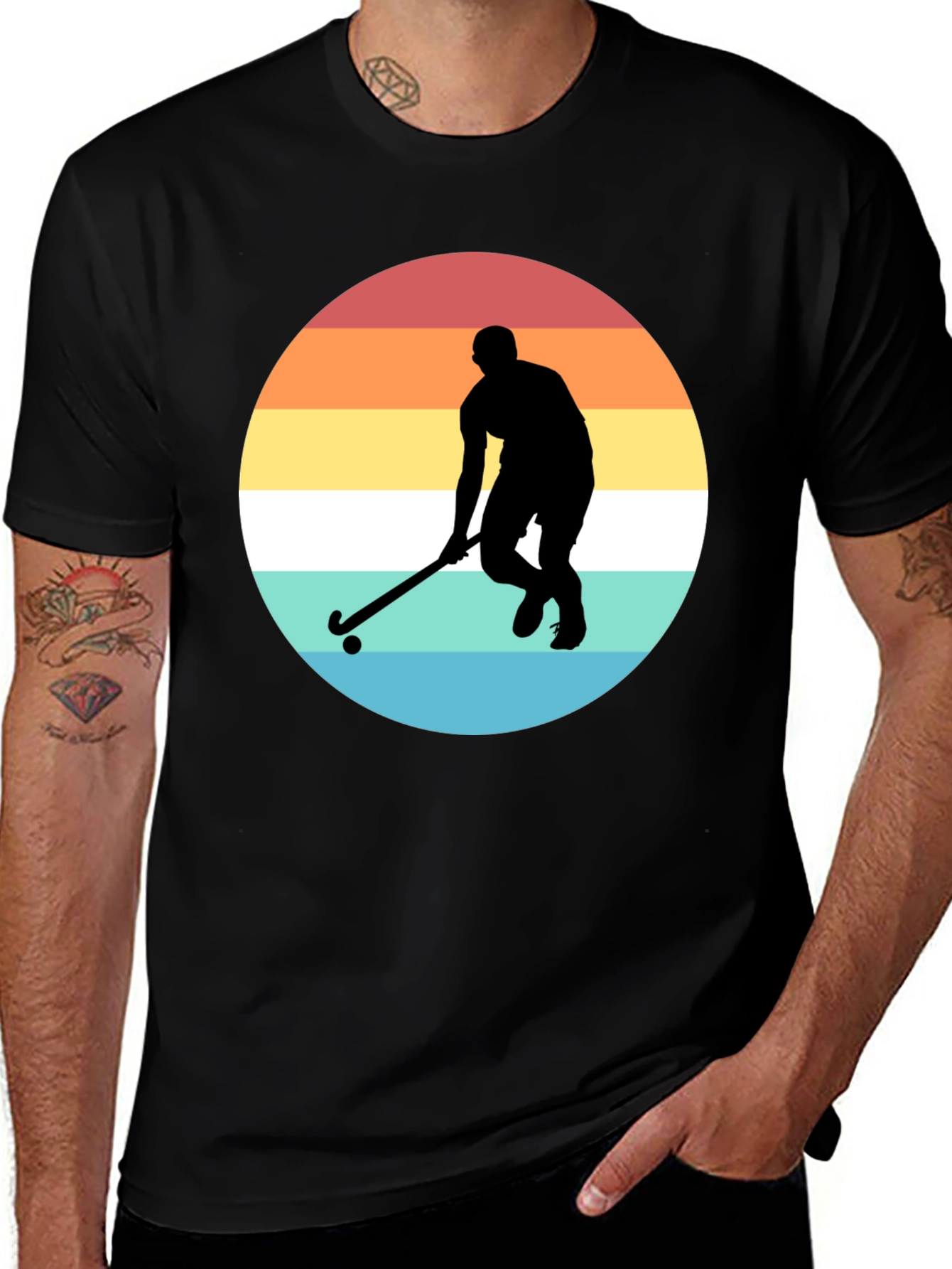 Field Hockey Sunset Graphic Tee