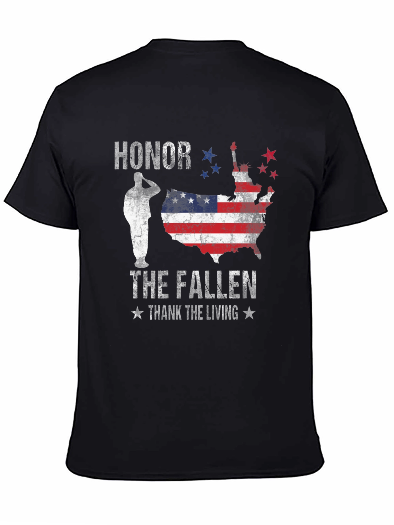 Honor The Fallen Mens Black Graphic Tee