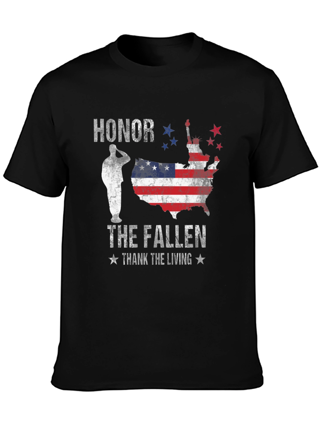 Honor The Fallen Mens Black Graphic Tee