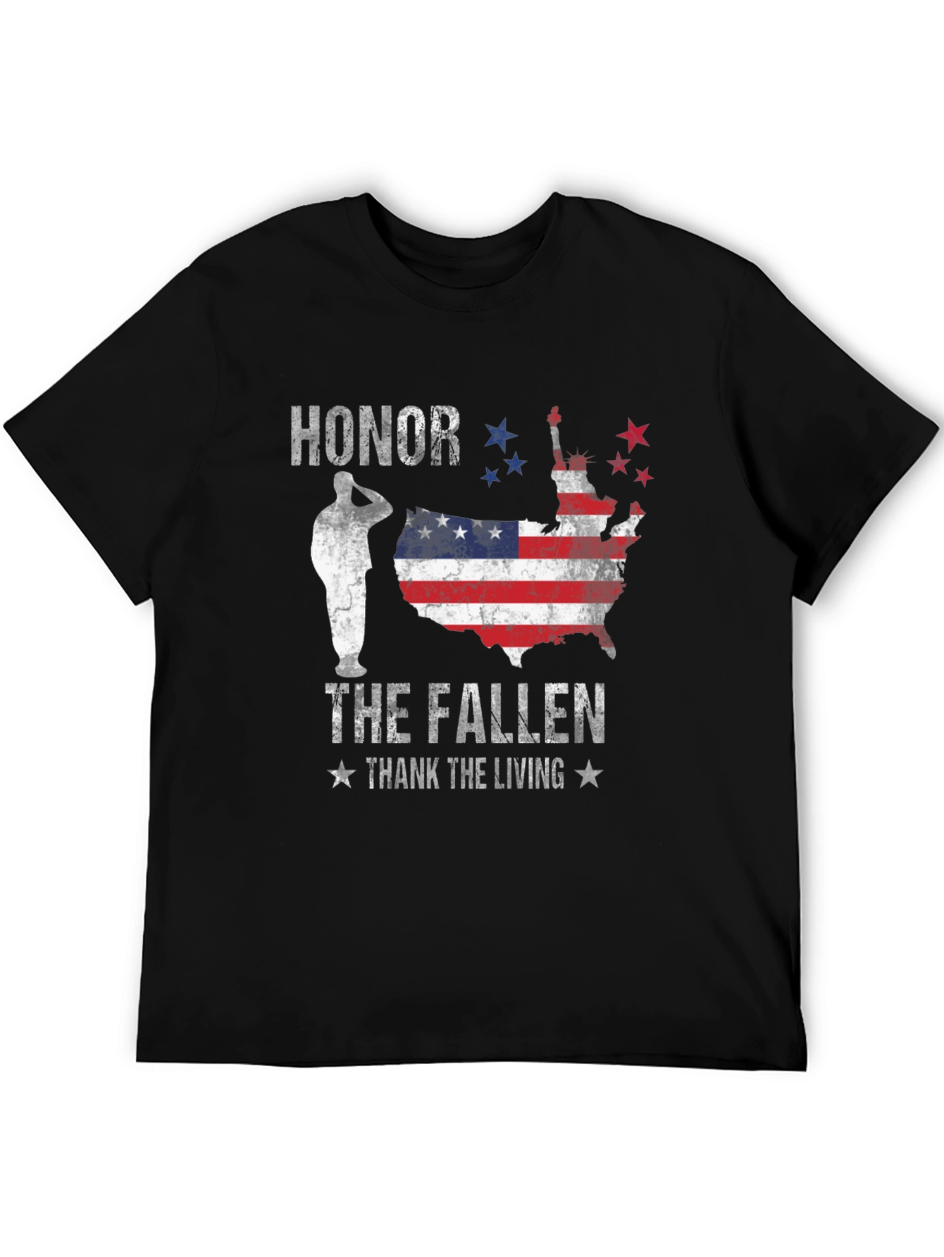 Honor The Fallen Mens Black Graphic Tee
