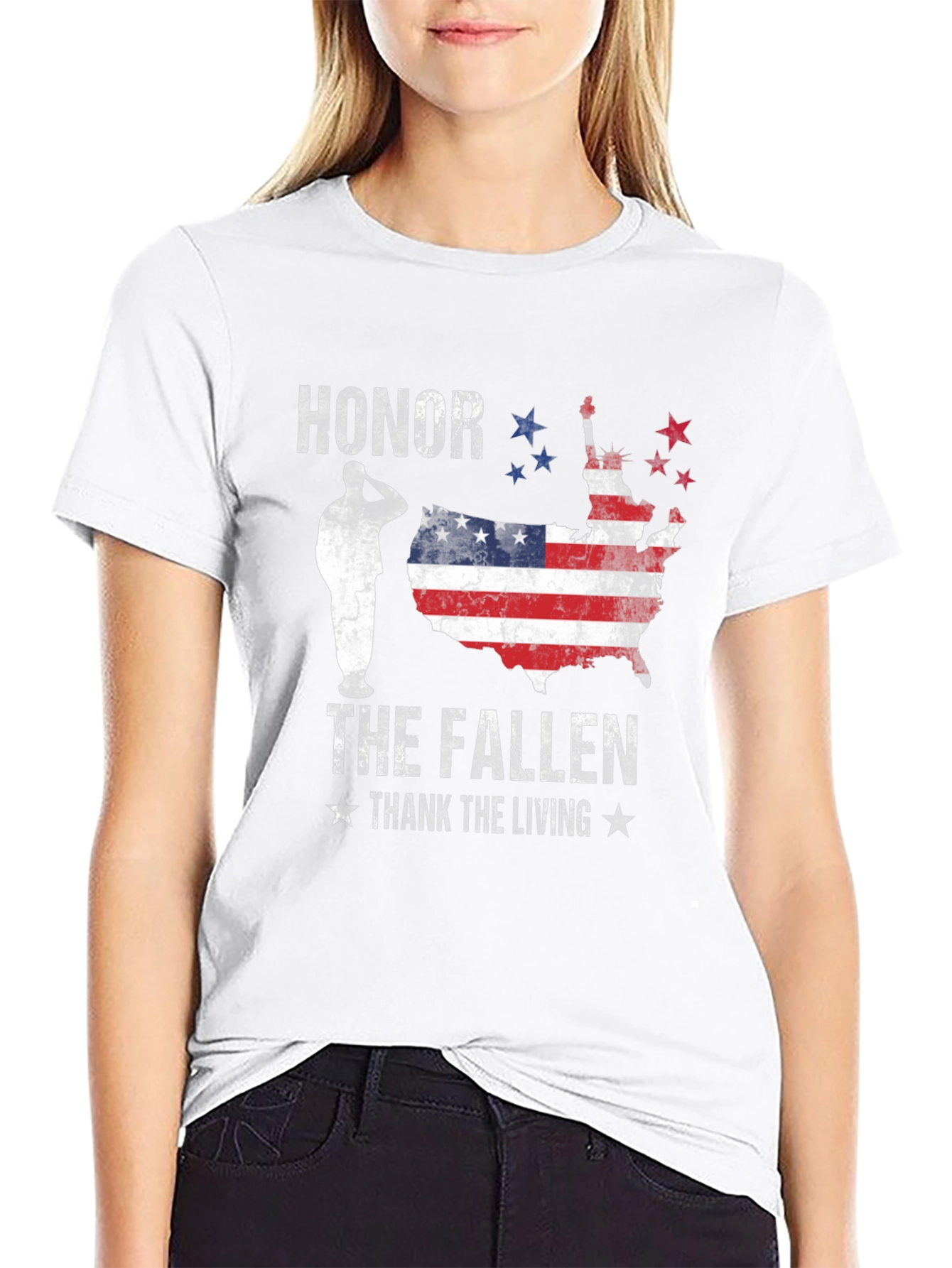 Honor The Fallen Mens Black Graphic Tee