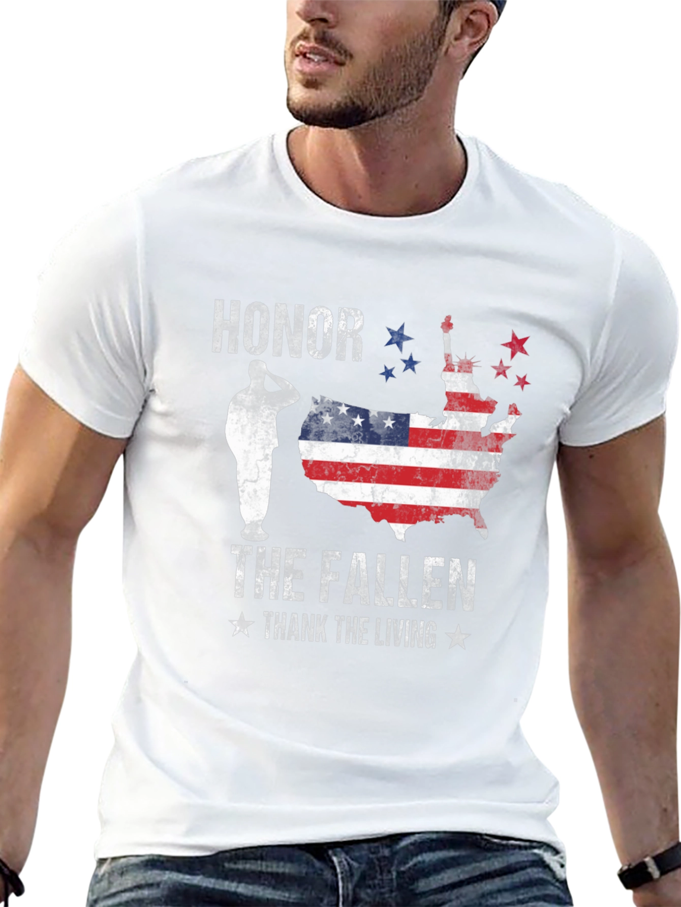 Honor The Fallen Mens Black Graphic Tee