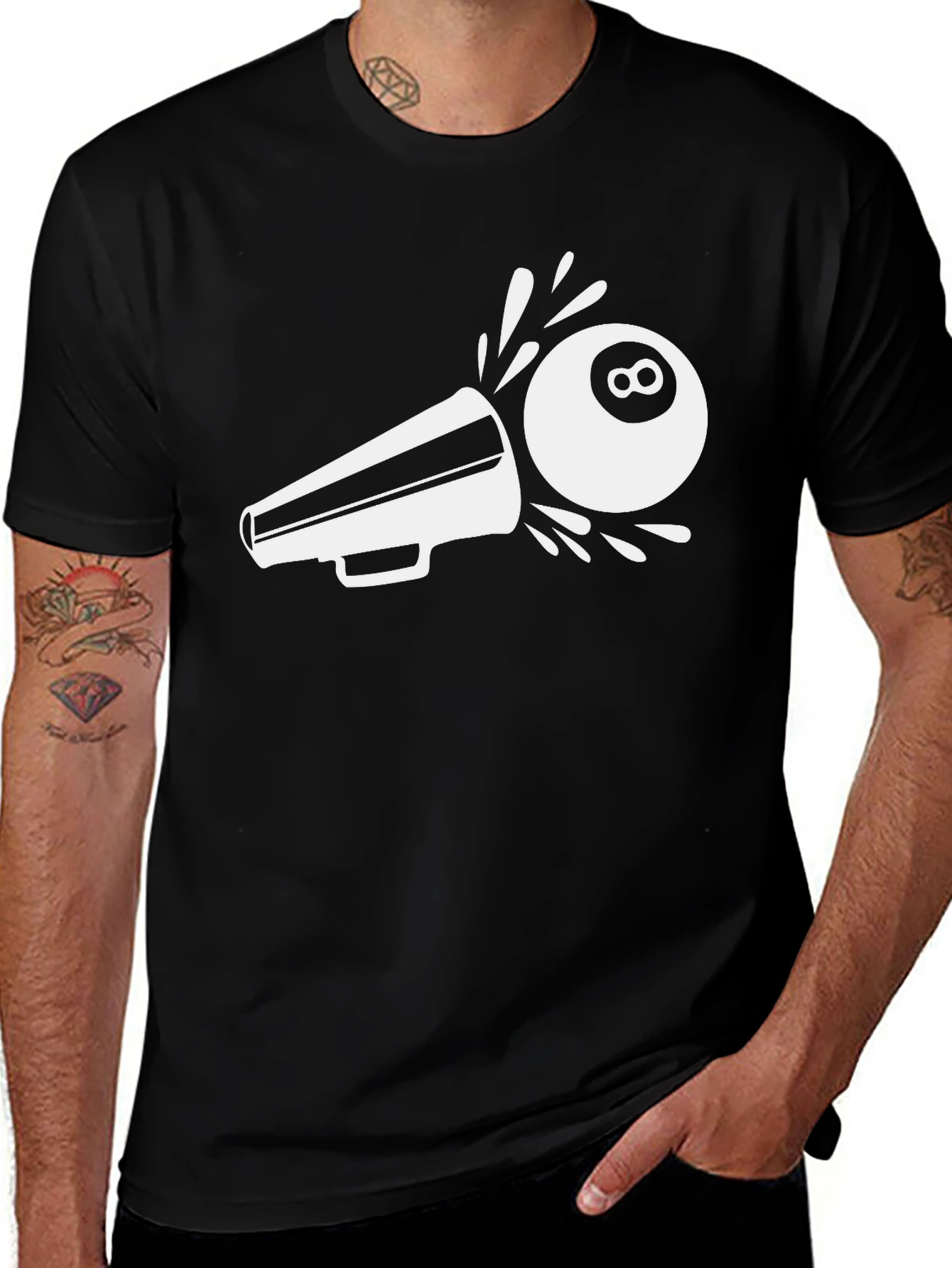 Megaphone 8-Ball T-Shirt - Black Graphic Tee