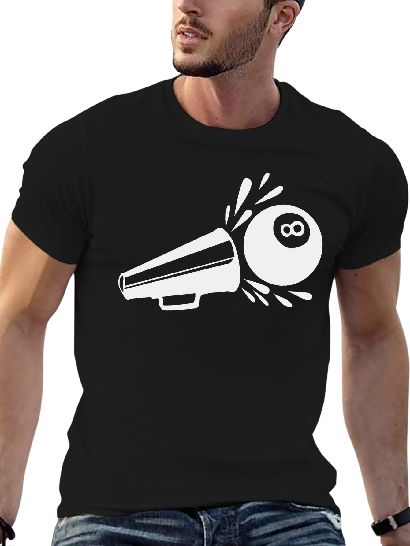 Megaphone 8-Ball T-Shirt - Black Graphic Tee