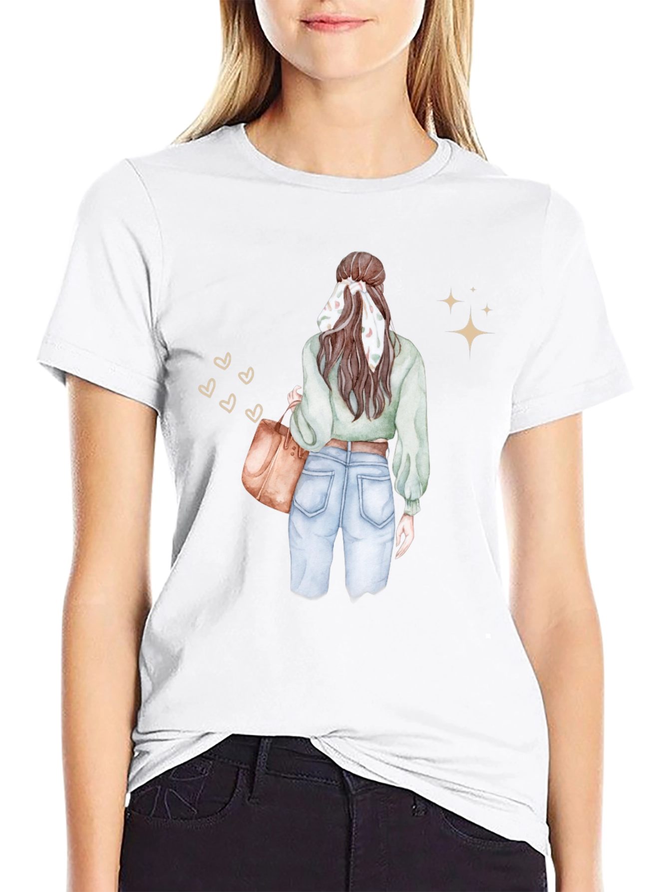 Stylish Woman Graphic Tee - Casual Chic