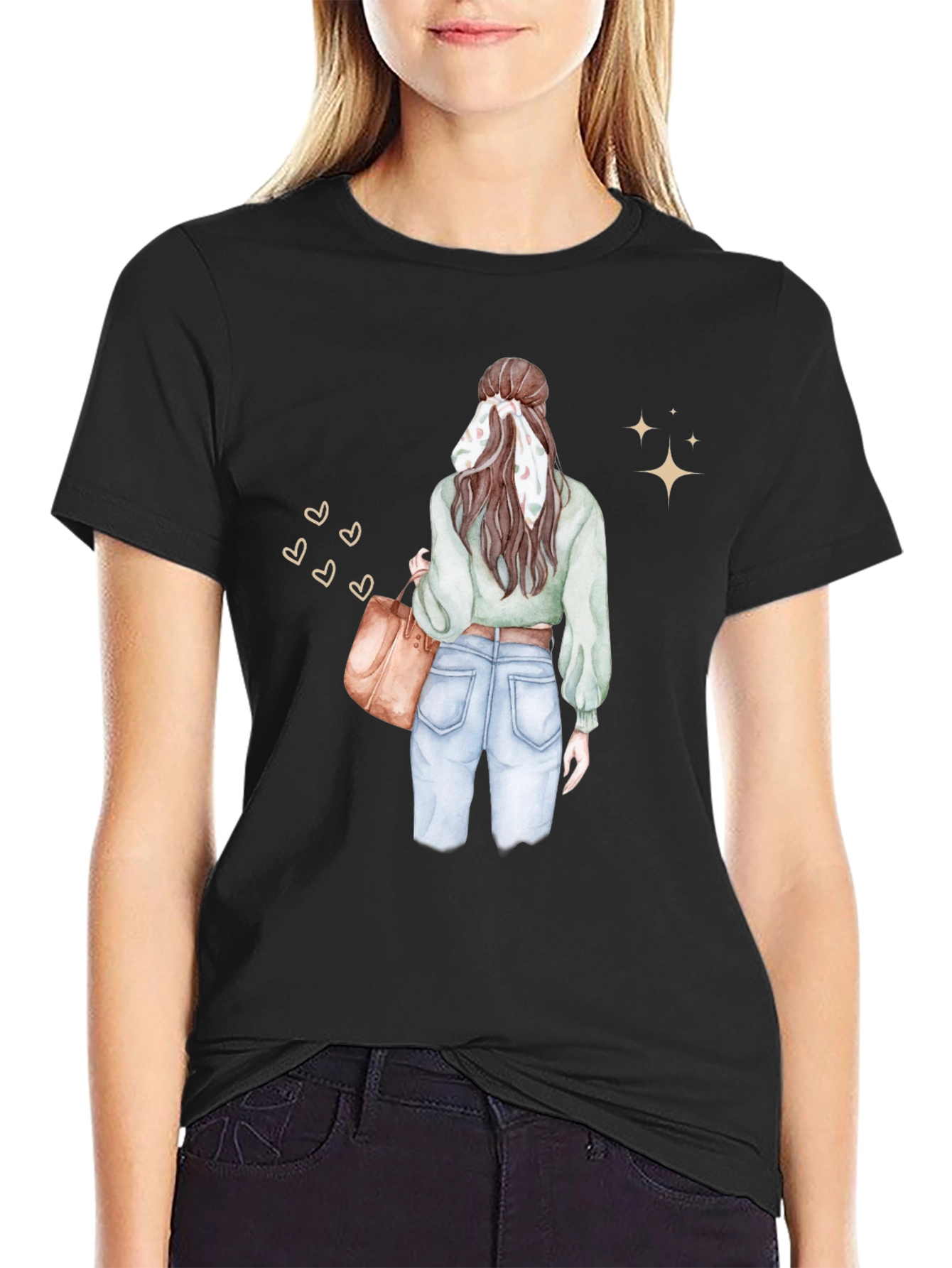 Stylish Woman Graphic Tee - Casual Chic