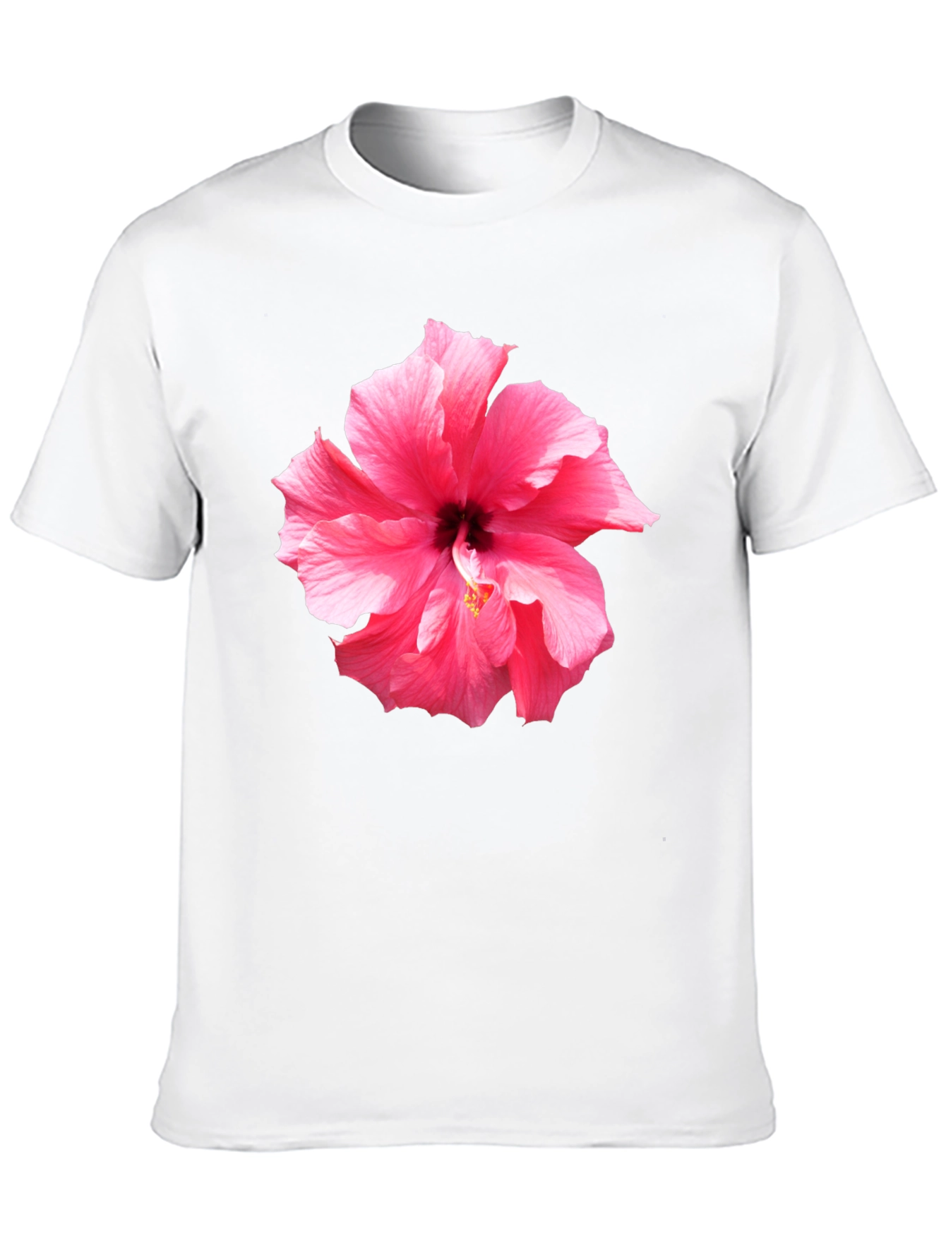 Pink Hibiscus Flower Graphic T-Shirt