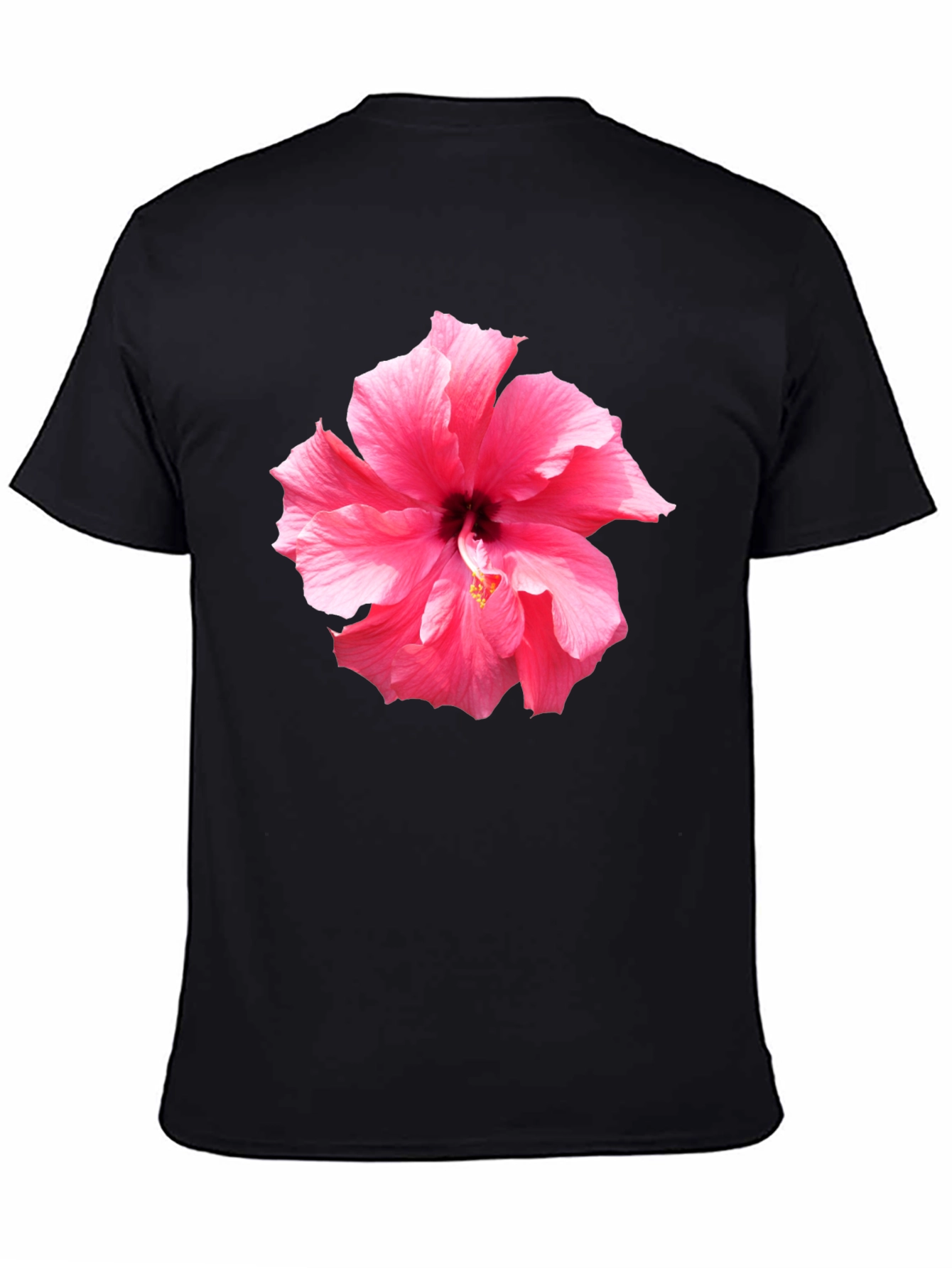 Pink Hibiscus Flower Graphic T-Shirt