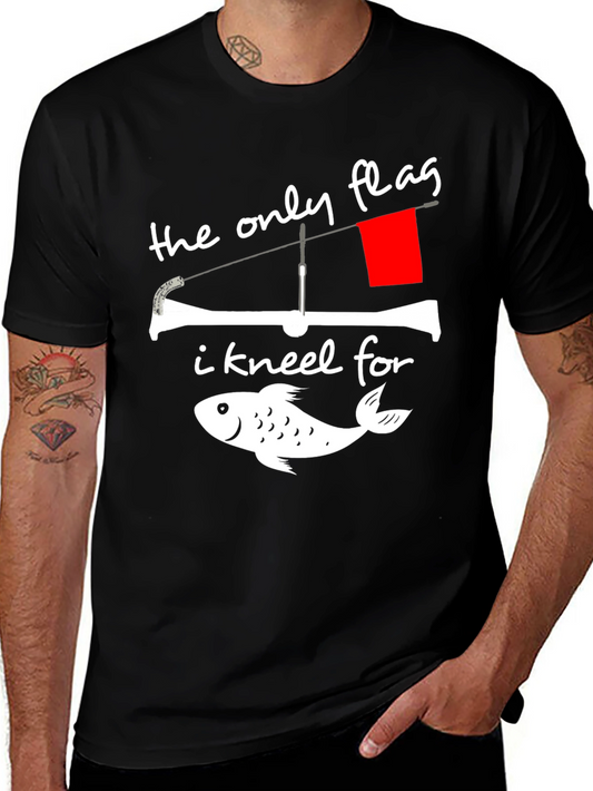 Fishing Flag Graphic Tee - The Only Flag I Kneel For