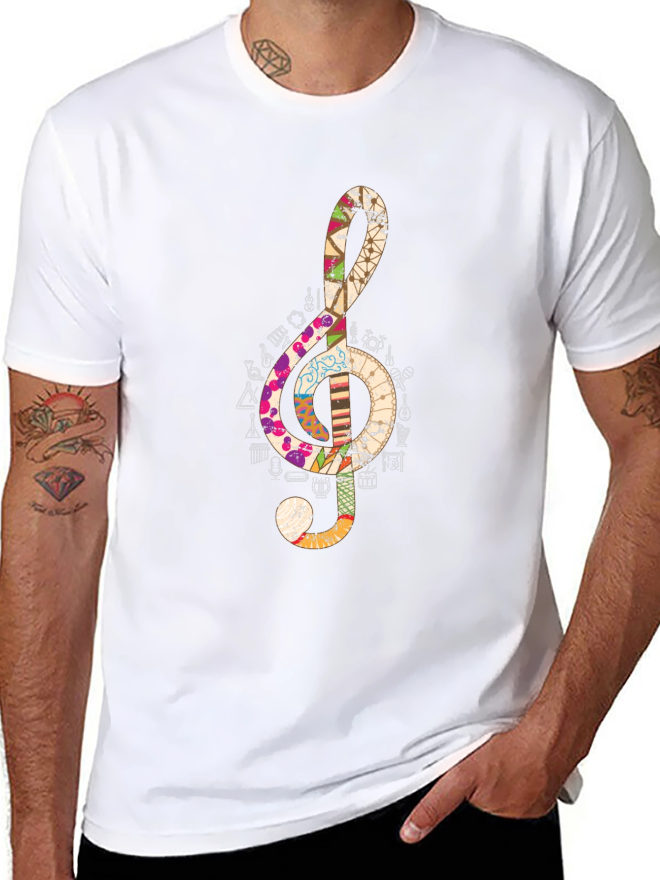 Treble Clef Music Note Graphic Tee