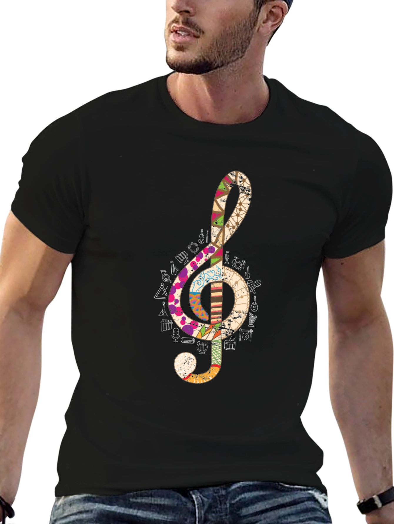 Treble Clef Music Note Graphic Tee