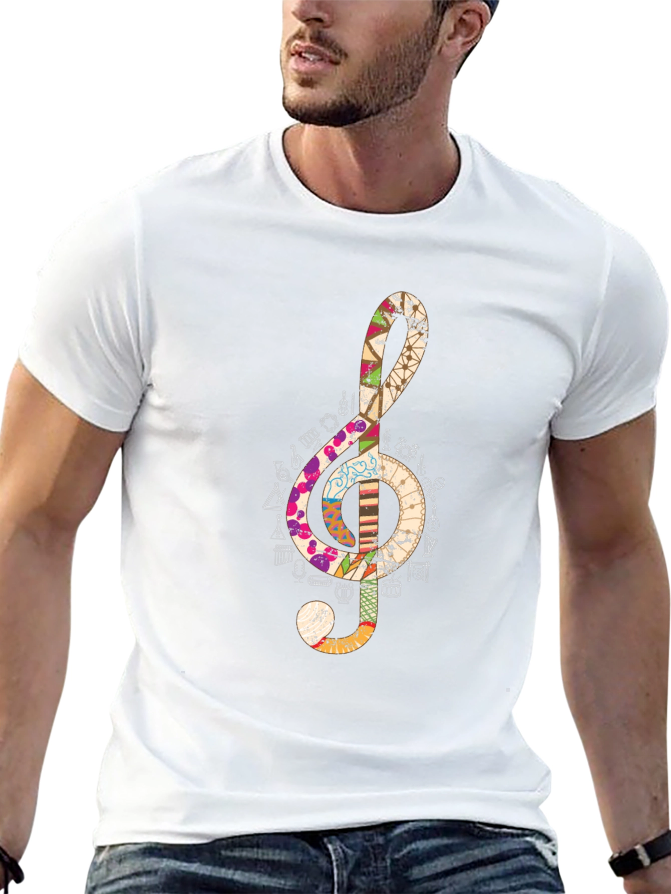 Treble Clef Music Note Graphic Tee