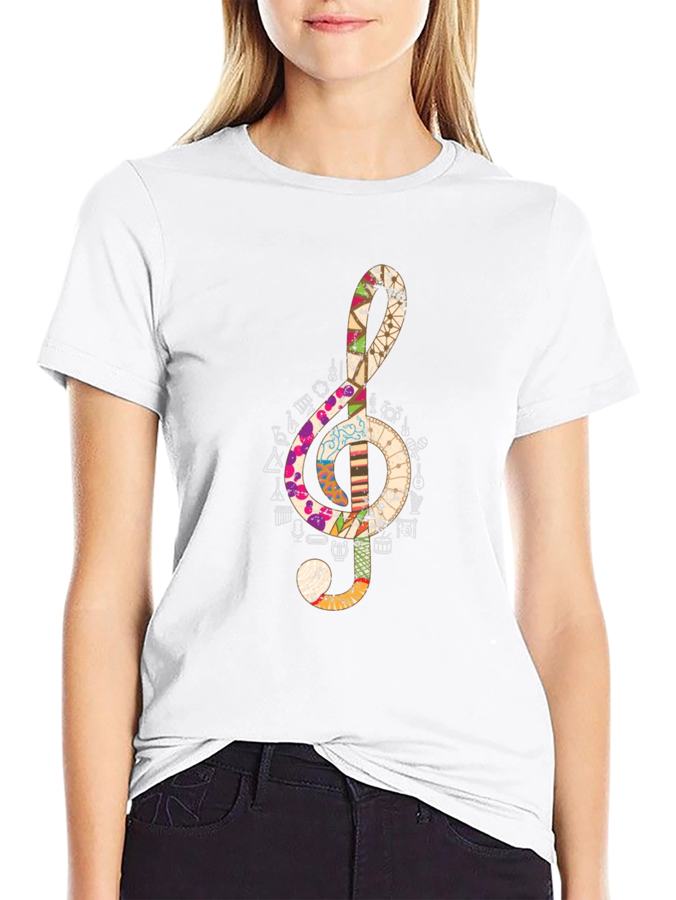 Treble Clef Music Note Graphic Tee