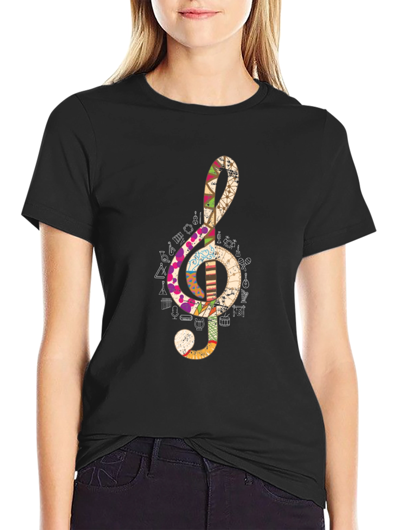Treble Clef Music Note Graphic Tee