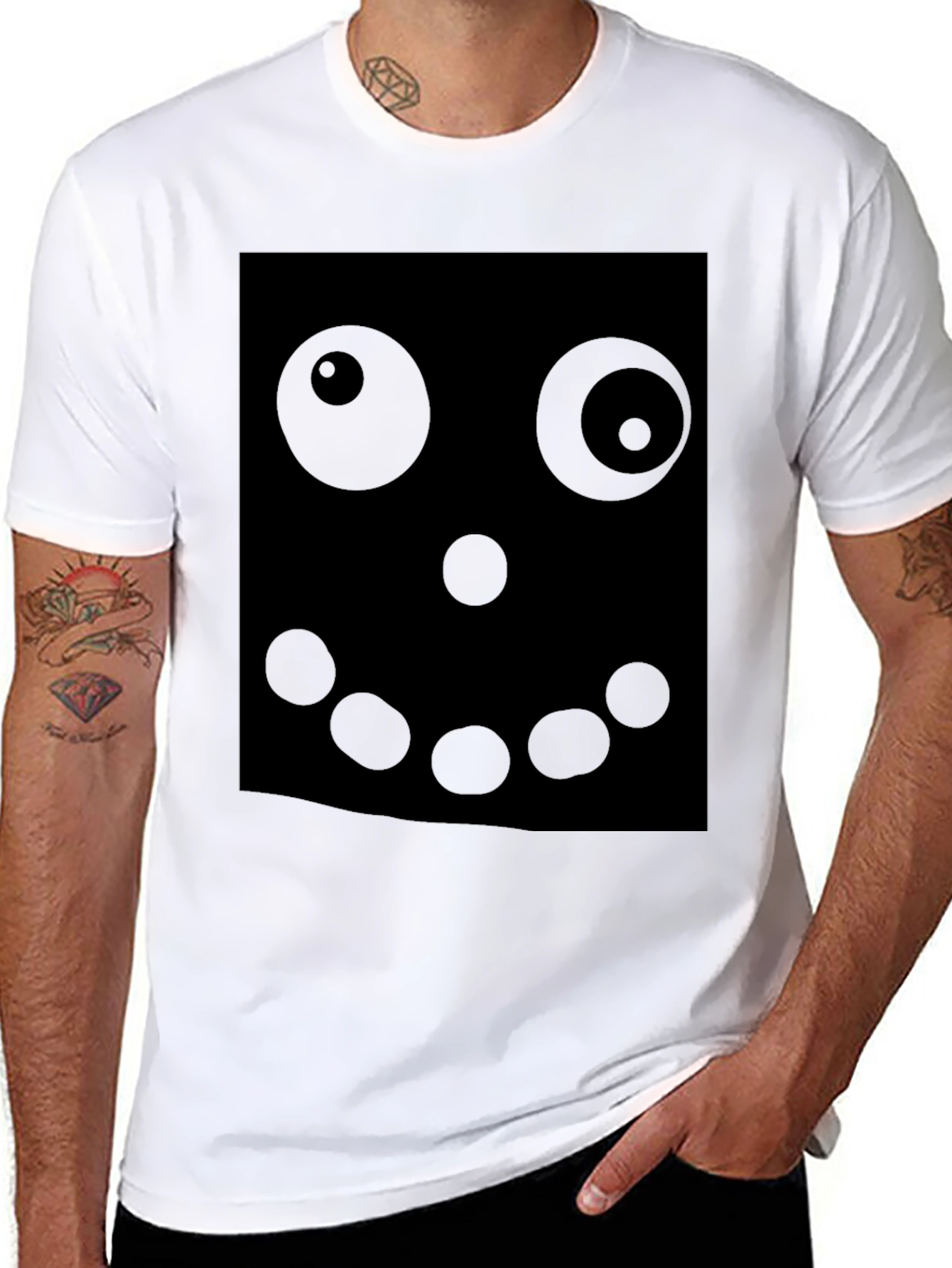 Funny Face Graphic Tee - Black