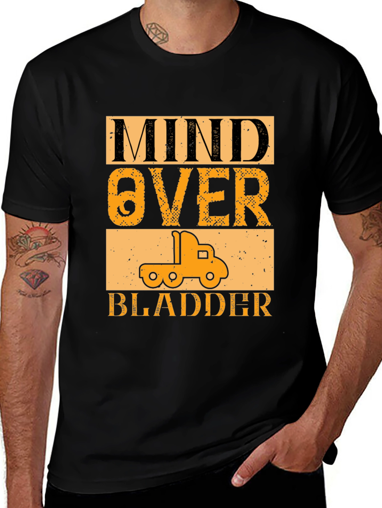 Mind Over Bladder Funny Trucker T-Shirt