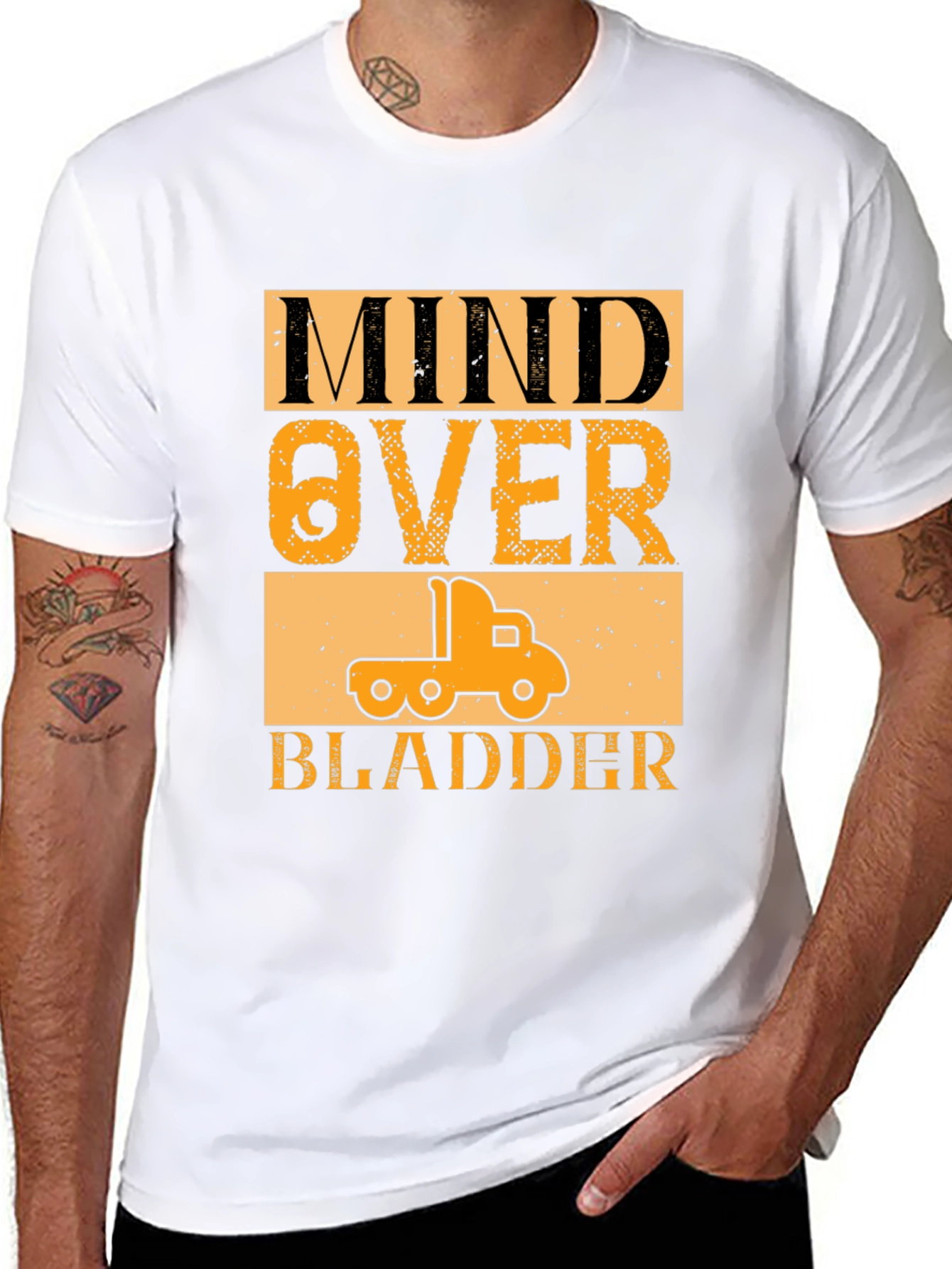 Mind Over Bladder Funny Trucker T-Shirt