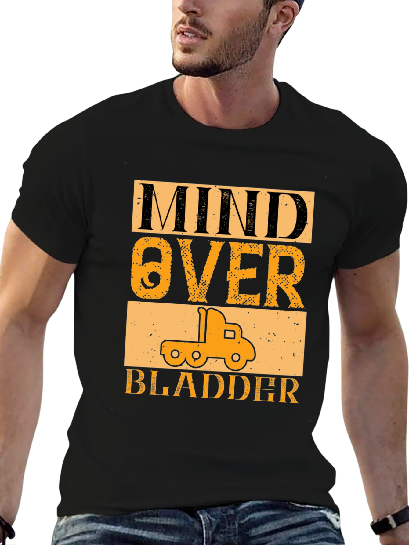 Mind Over Bladder Funny Trucker T-Shirt