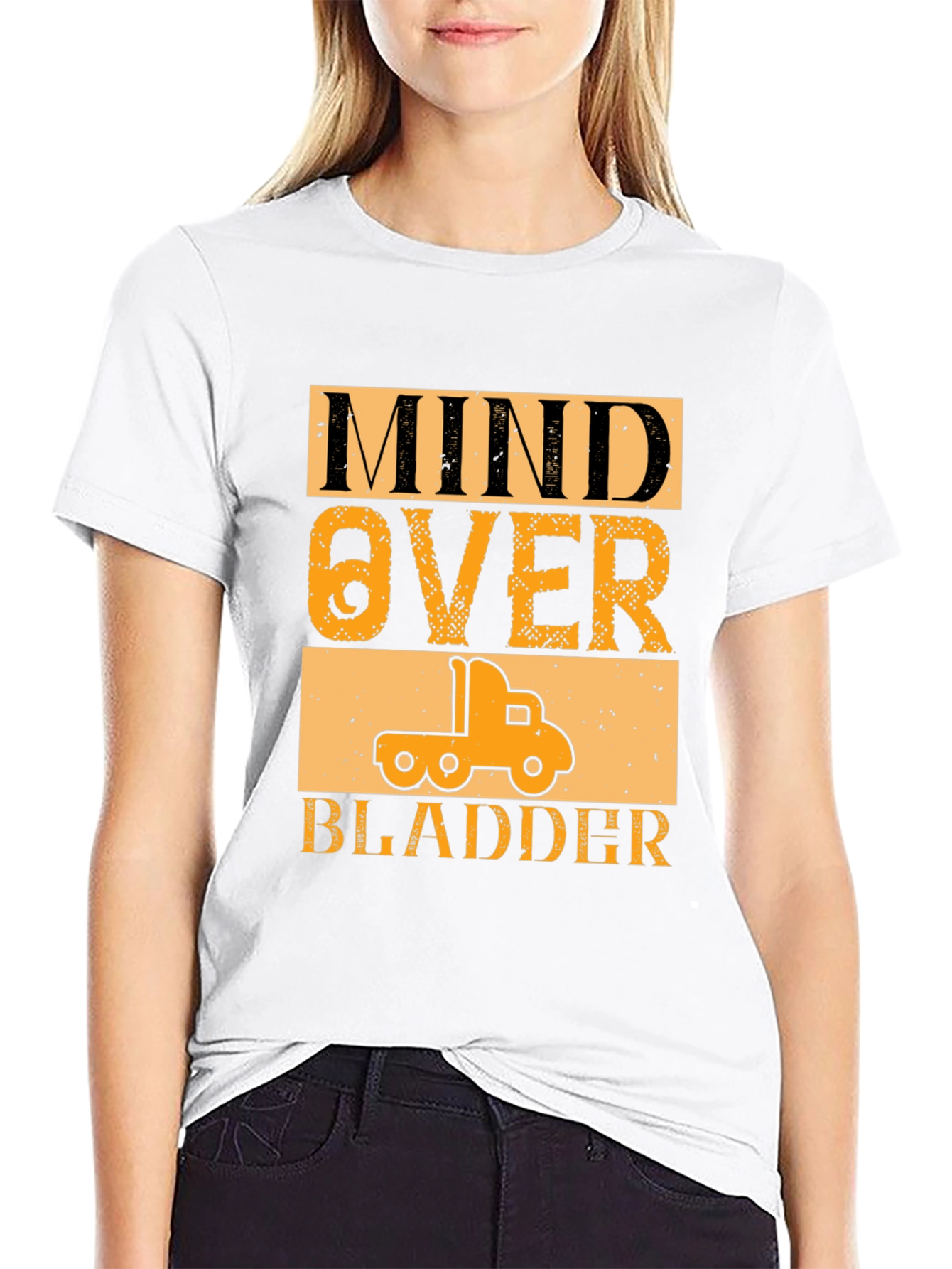 Mind Over Bladder Funny Trucker T-Shirt
