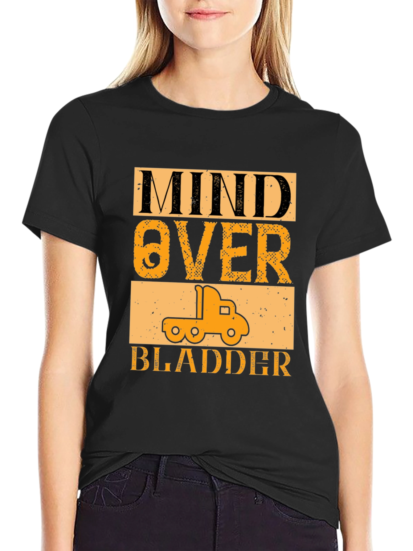 Mind Over Bladder Funny Trucker T-Shirt