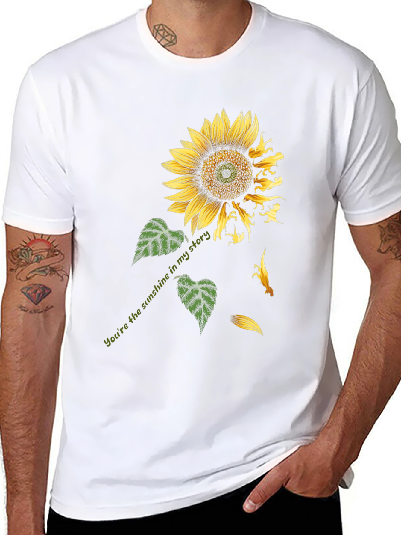 Sunflower Dinosaur Graphic Print Tee - Black