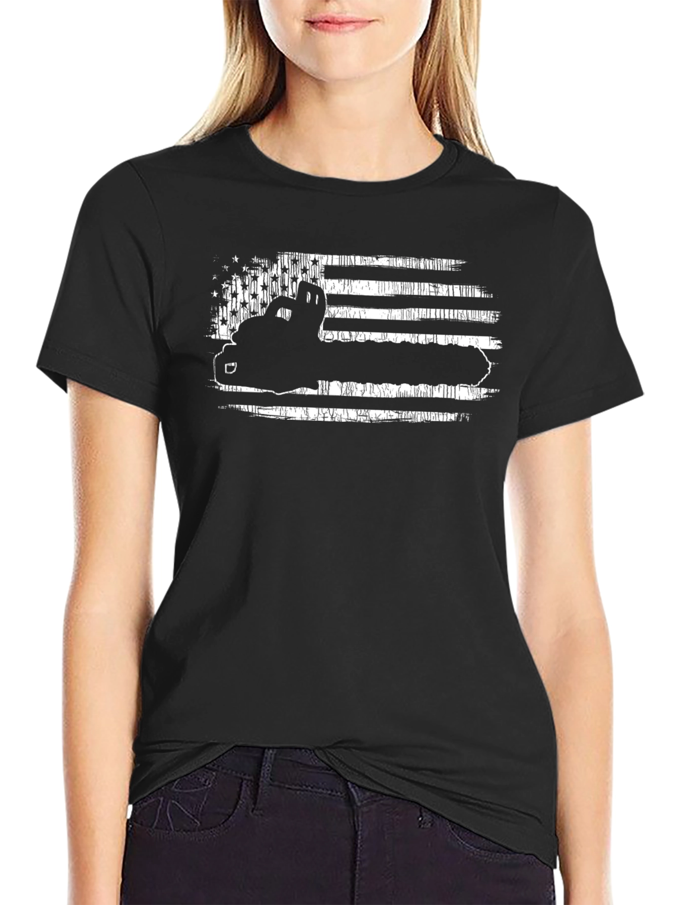 American Flag Trucker Tee - Black
