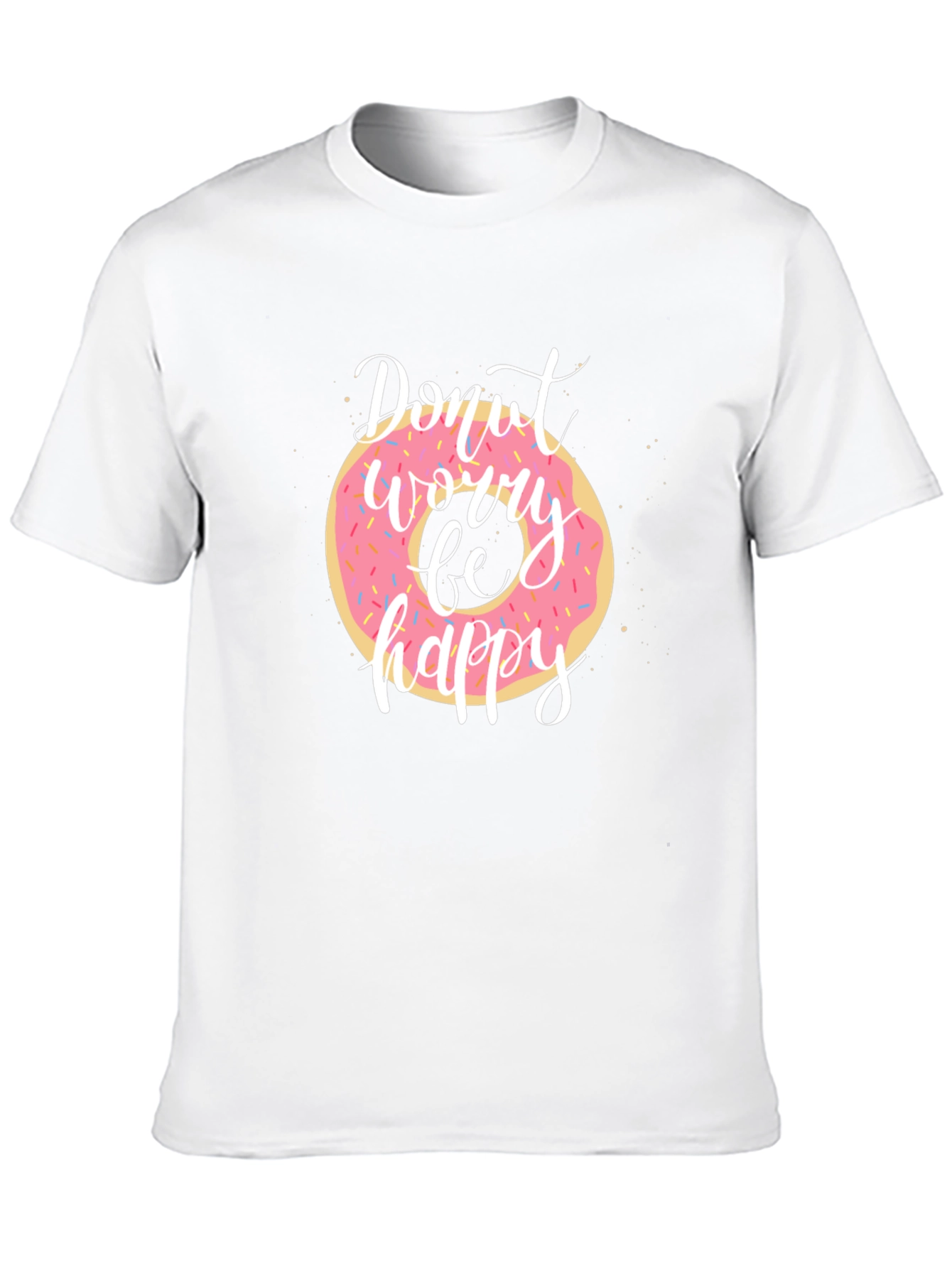 Donut Worry Be Happy Black T-Shirt