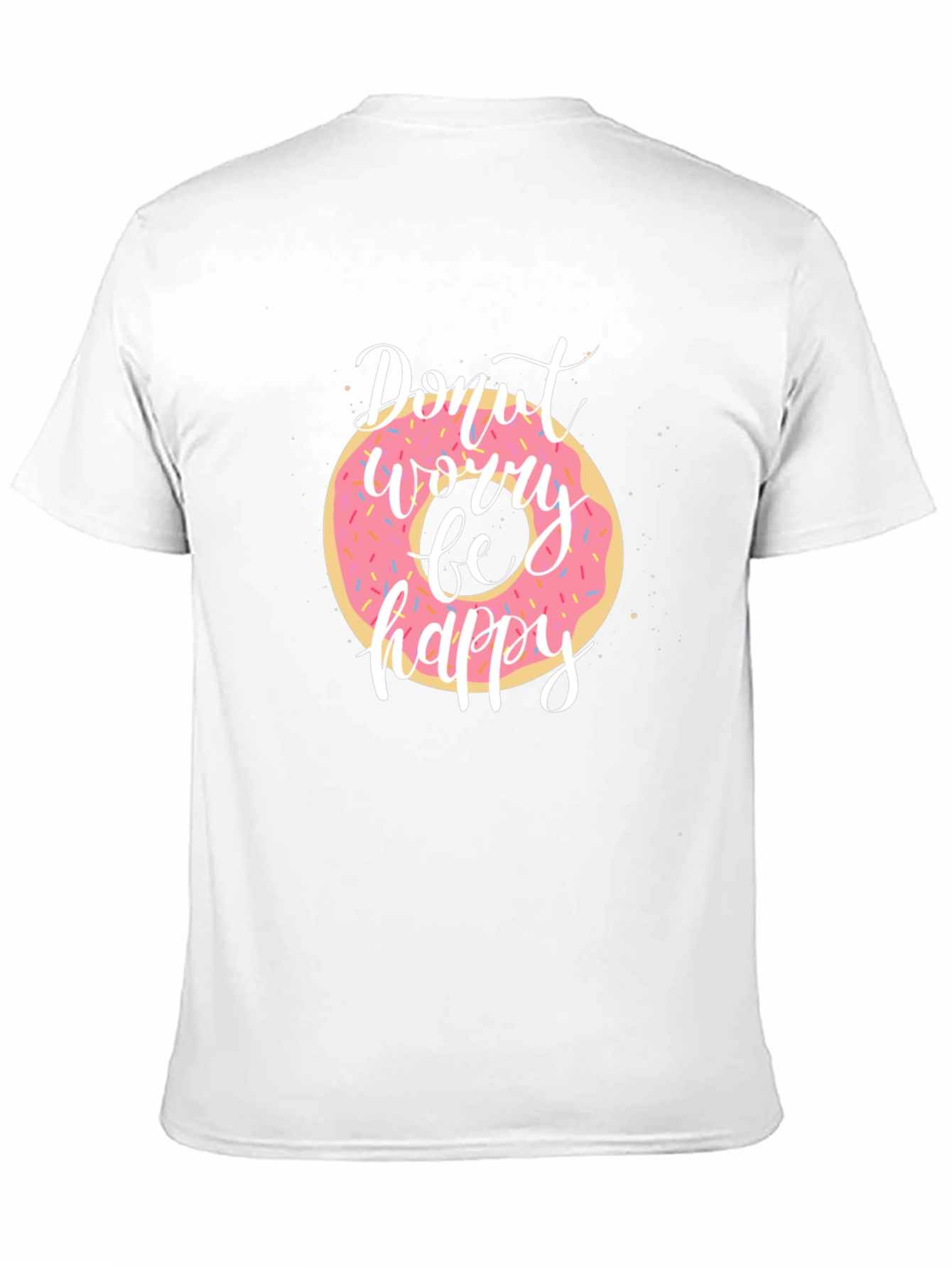 Donut Worry Be Happy Black T-Shirt