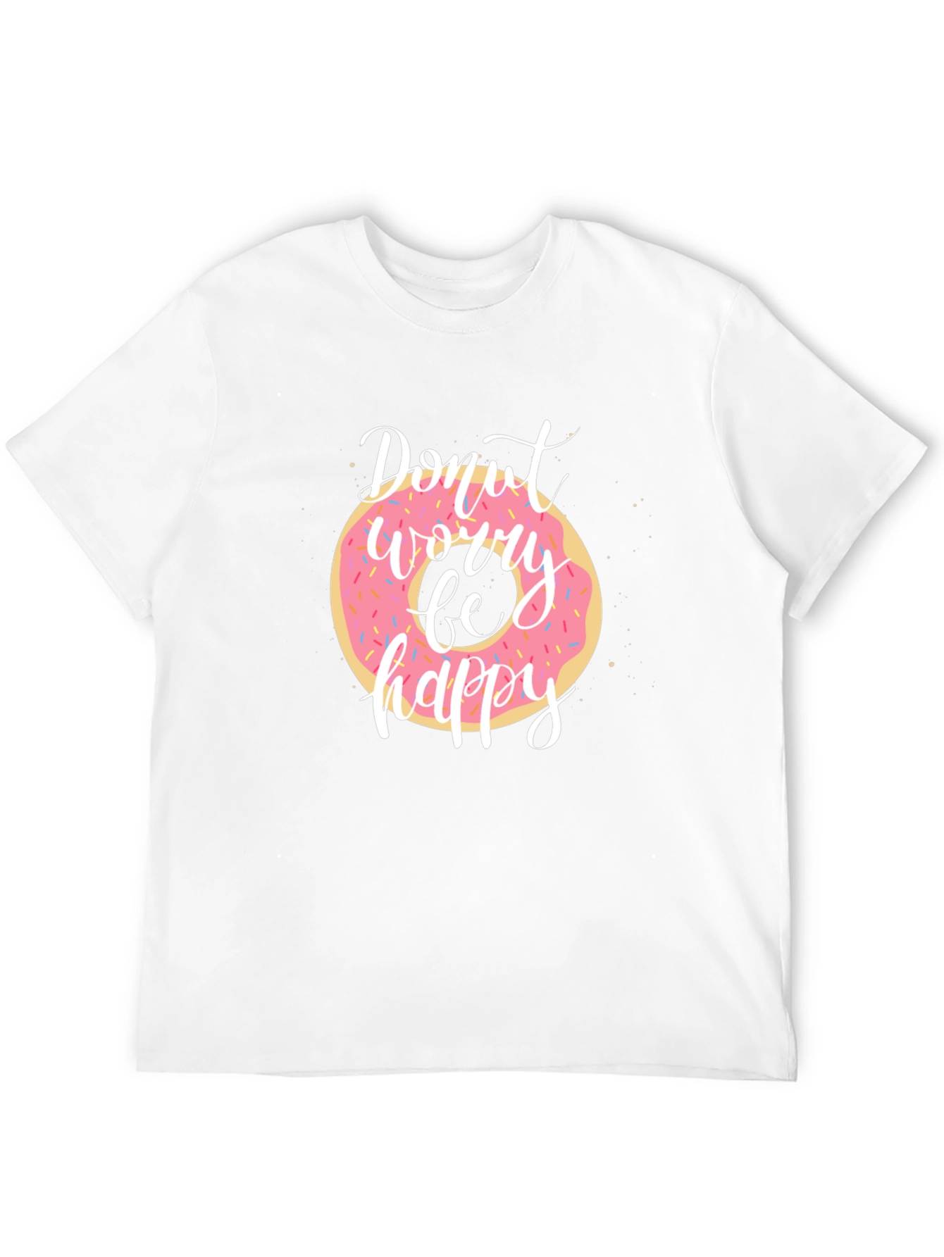 Donut Worry Be Happy Black T-Shirt