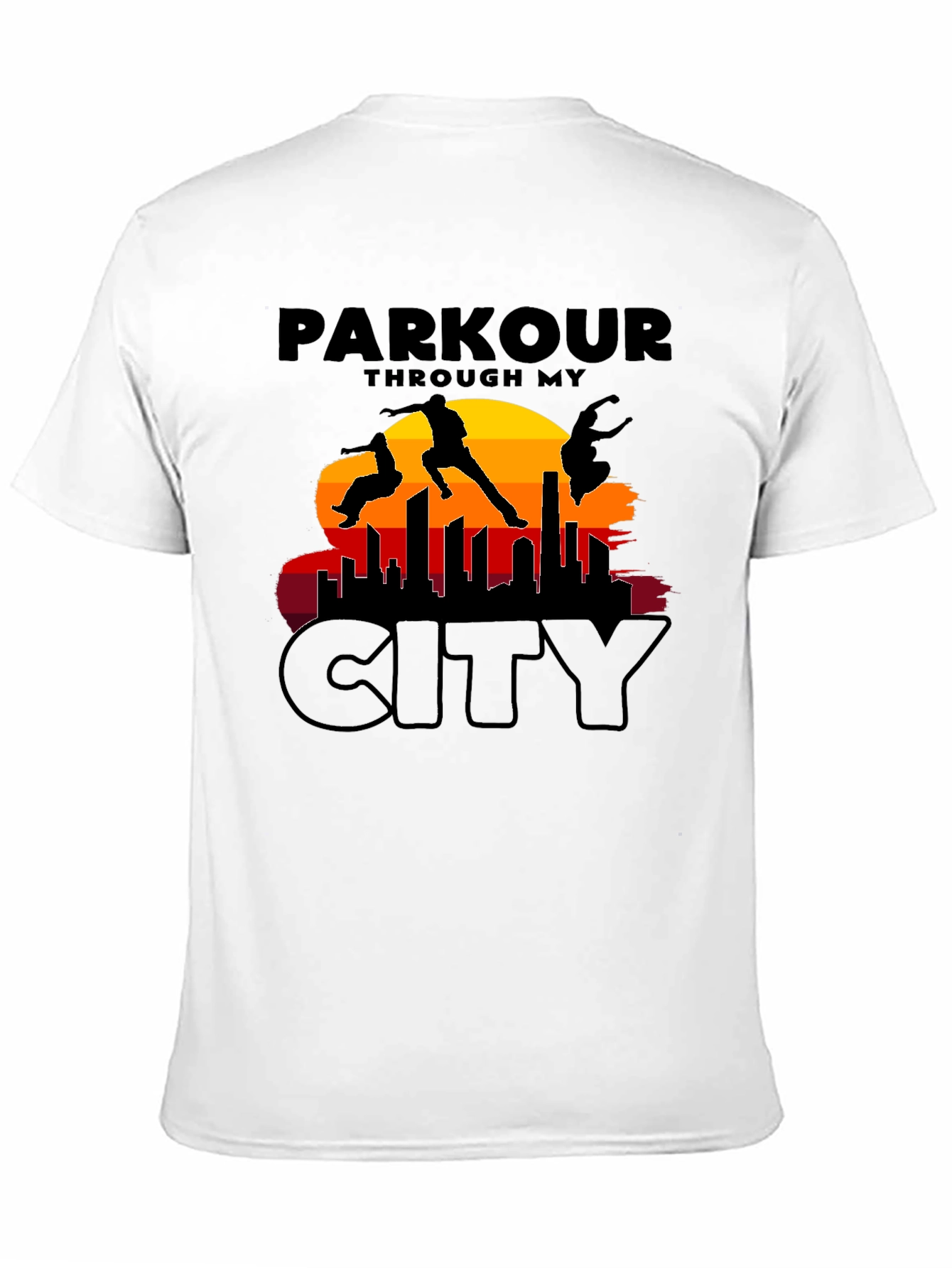 Parkour Cityscape Graphic T-Shirt - Urban Adventure Apparel