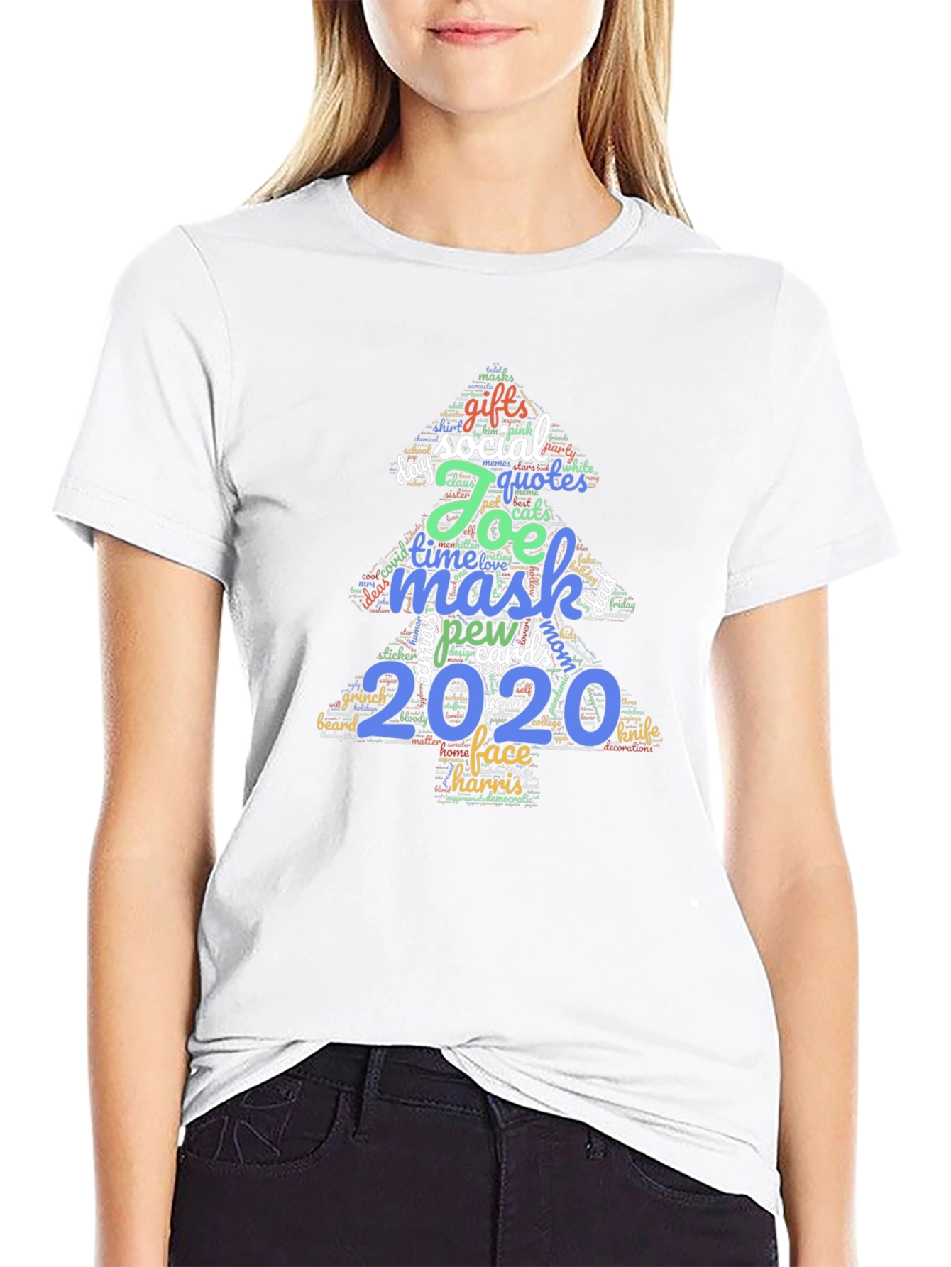 Festive 2020 Holiday Word Art T-Shirt