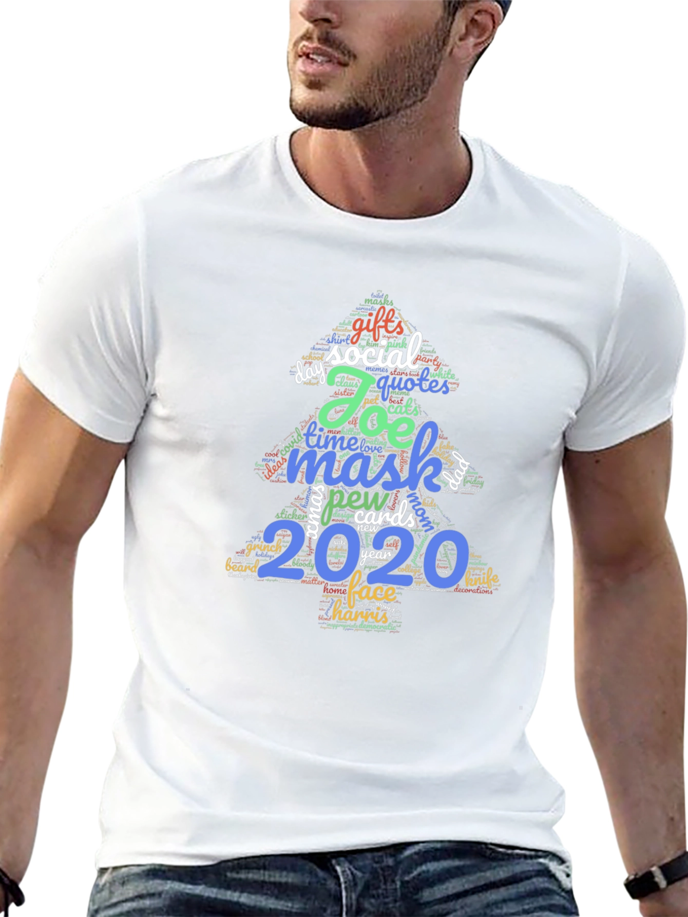 Festive 2020 Holiday Word Art T-Shirt